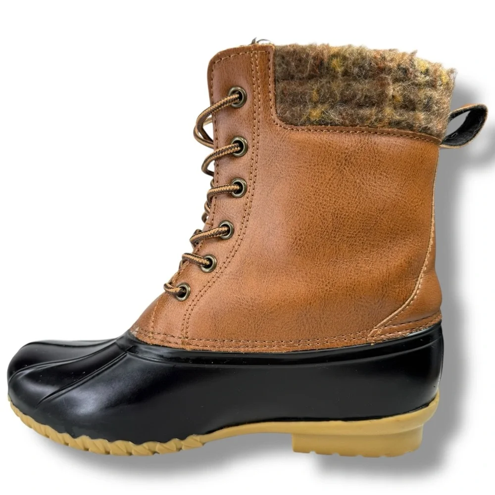 Magellan Duck Boots Brown Lace Up Waterproof Size 6 Outdoor Gorpcore